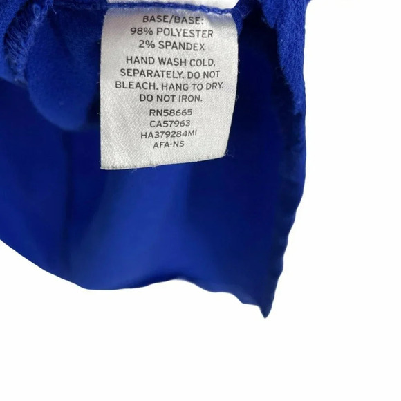 Halogen Blouse Women's Sz S Blue Surplice V-Neck Long Sleeve High Low Hem Tail - Picture 6 of 6